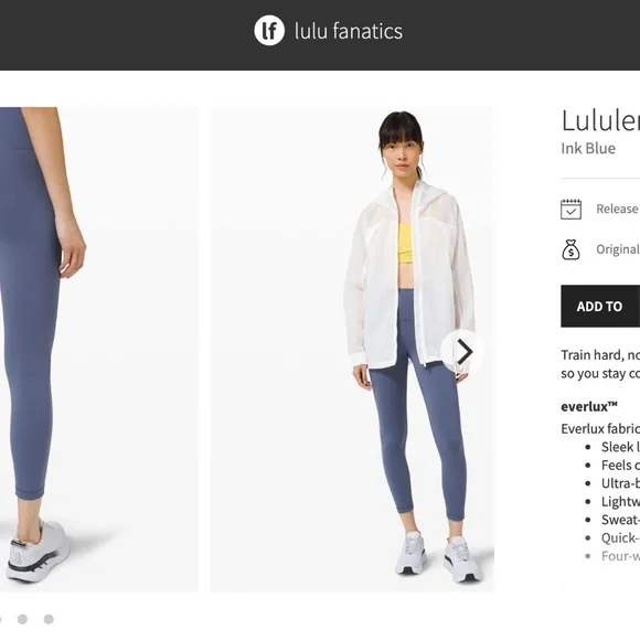 Lululemon Ink Blue 25" Wunder Train size 6 - Picture 6 of 6